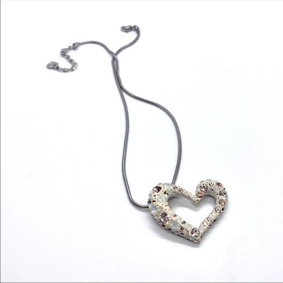 Swarovski Open Heart Stone Pendant Necklace - Picture 1 of 8